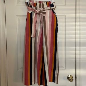 DO+BE Striped Linen Pants - Size Small